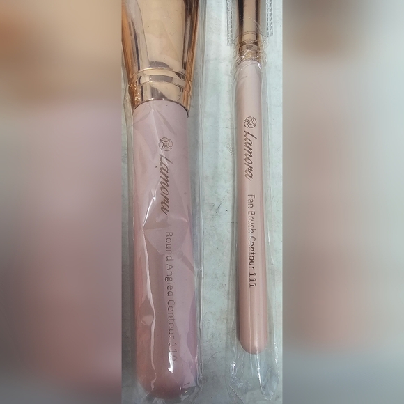 Lamora Pro Face Contour Brush Set Of 5 Contouring Sculpting & Highlighting Pink - Picture 3 of 8
